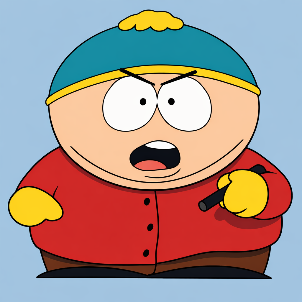 Generated image for: Generate image with a cal-shaded flat fanart of Eric Cartman from South Park