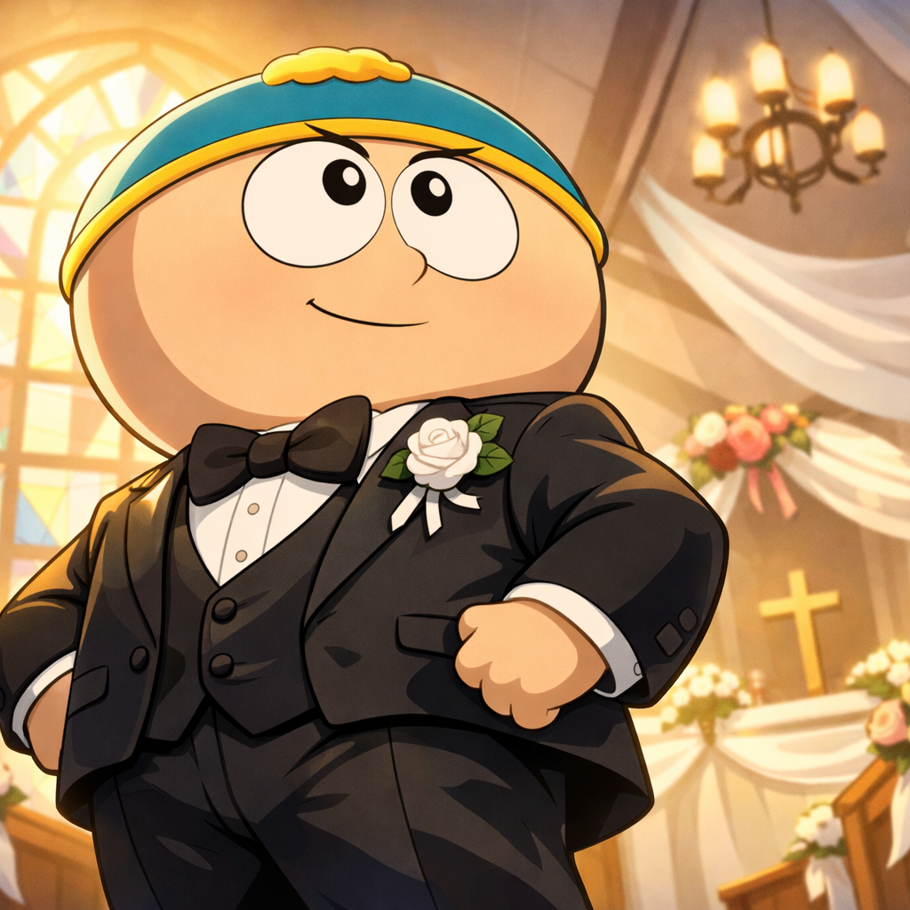 Generated image for: Generate image with Generate image with Generate image with Eric Cartman from South Park in his signature headwear ,cano